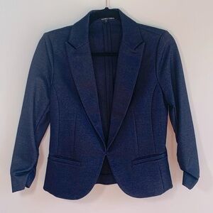 AMANDA + CHELSEA | Navy Blue Blazer with Ruched Sleeves Size S